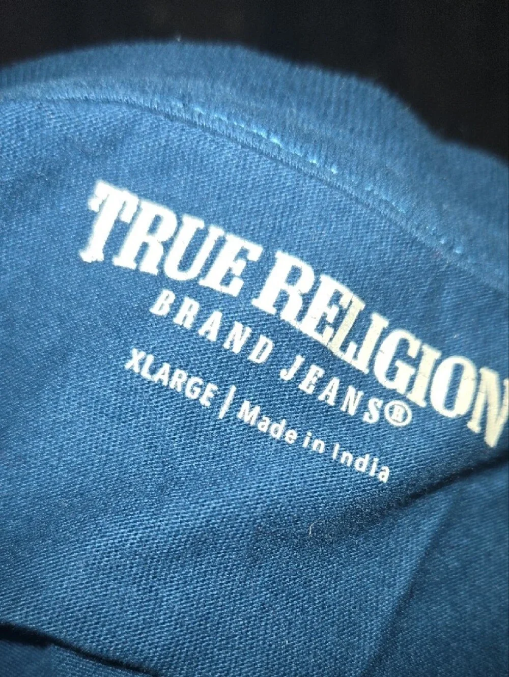 True Religion Blue T-Shirt with White Logo